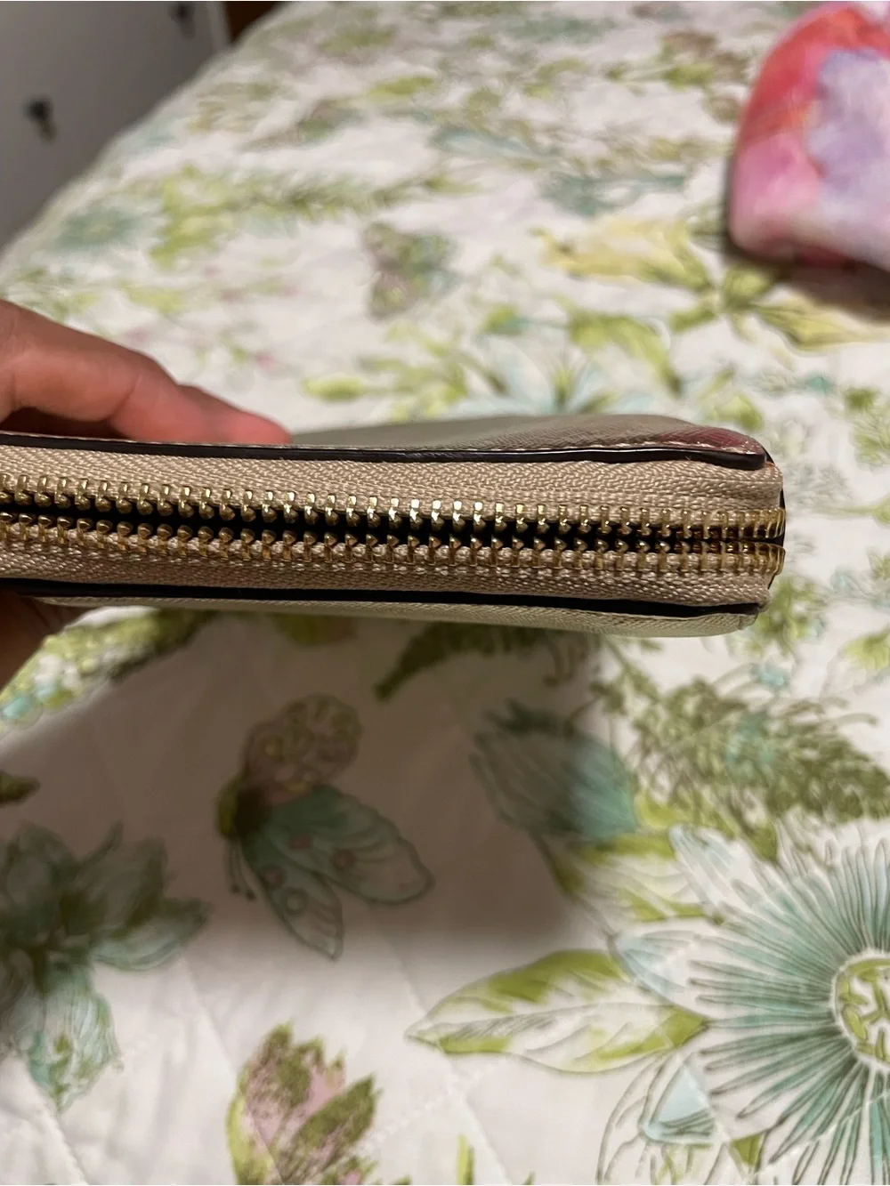 Gold Saffiano Zip-Around Wallet - Women Bags